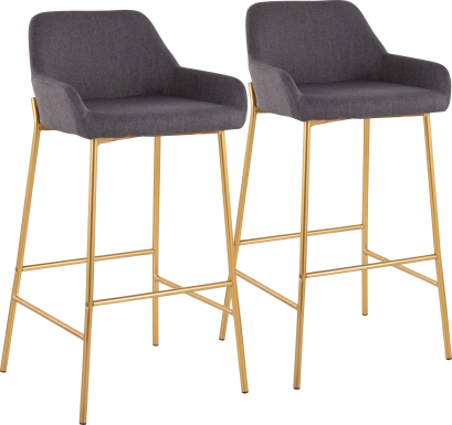 Rimcrest I Charcoal Barstool Set of 2