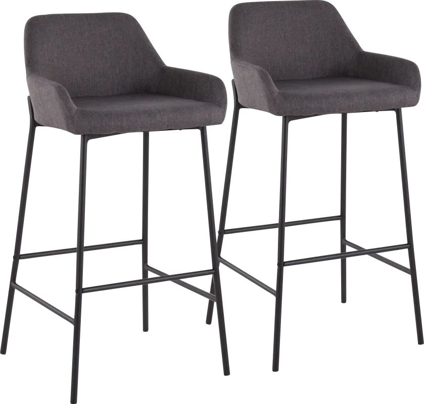 Rimcrest II Charcoal Barstool Set of 2