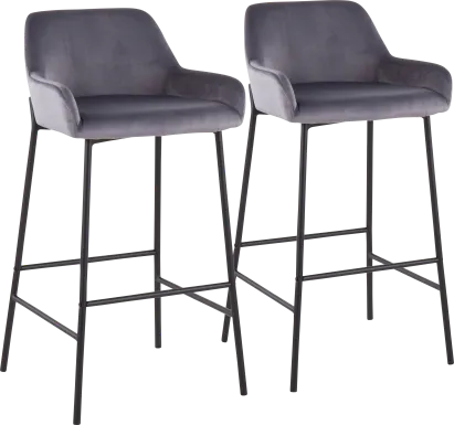 Rimcrest II Silver Barstool Set of 2