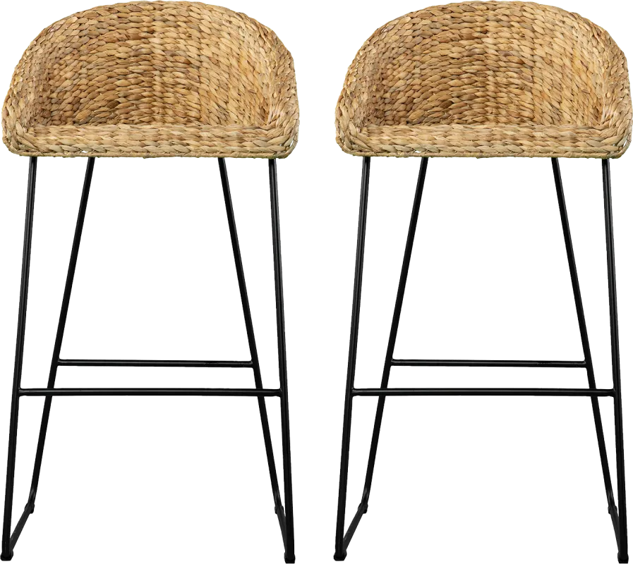 Wesvill Natural Barstool, Set of 2