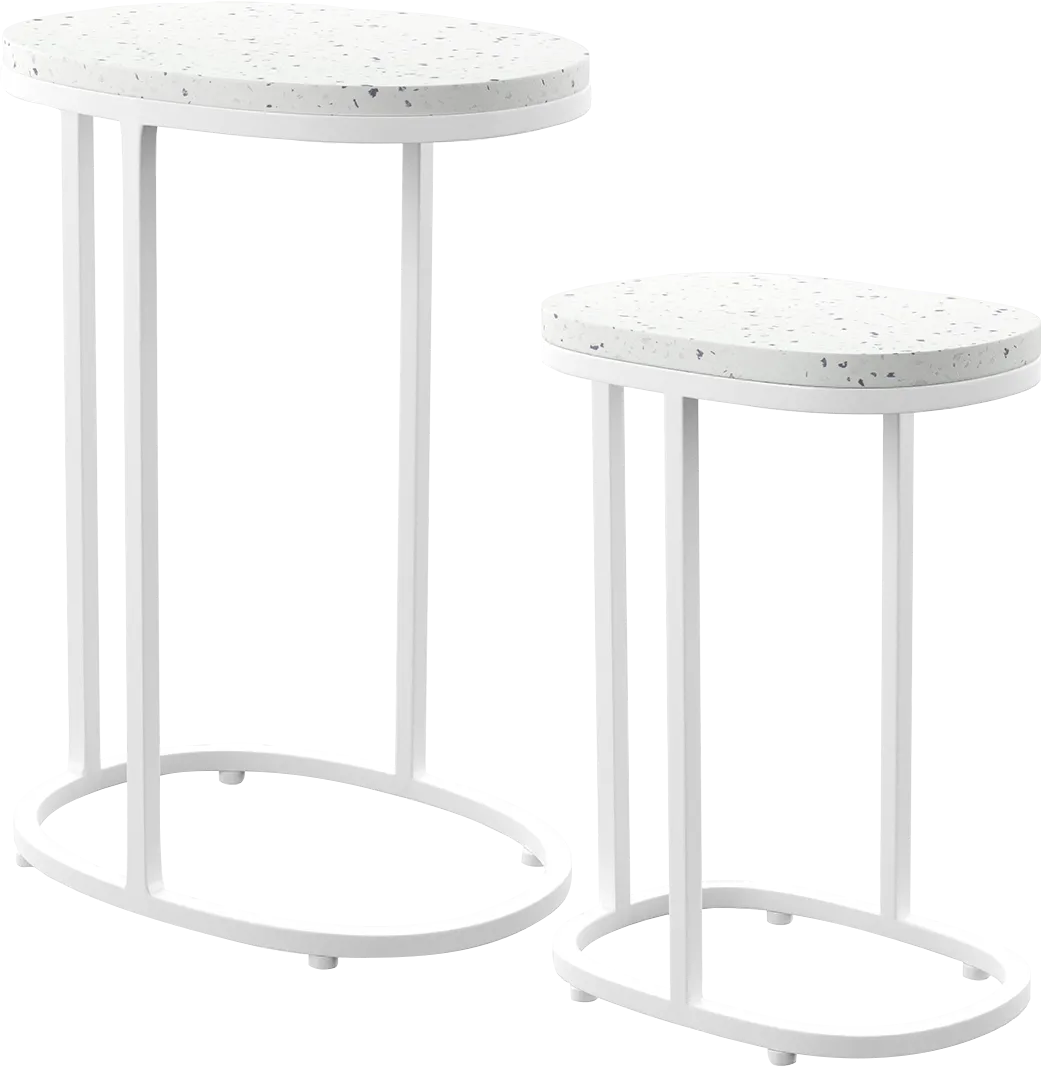 Outdoor Storrington White Nesting Tables Set of 2 - Thumbnail - Image 1