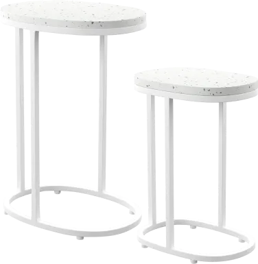 Outdoor Storrington White Nesting Tables Set of 2