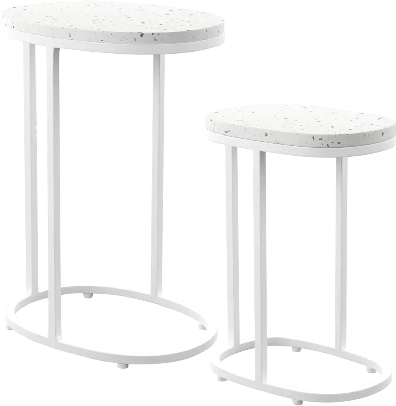 Outdoor Storrington White Nesting Tables Set of 2