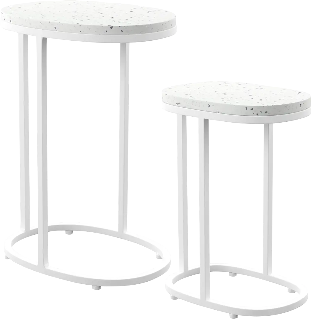 Outdoor Storrington White Nesting Tables Set of 2