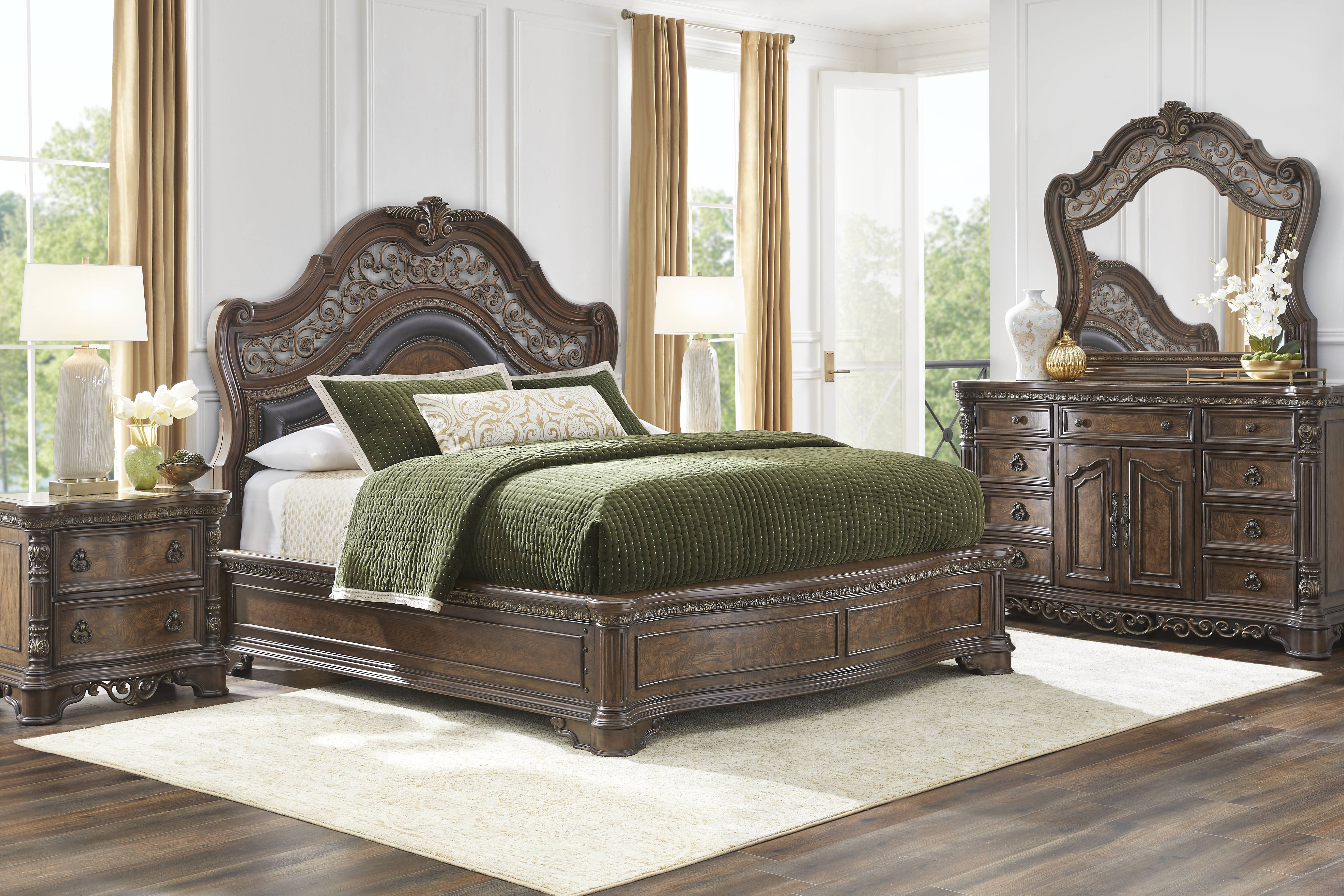 Yorkshire Manor Brown 3 Pc King Panel Bed - Thumbnail - Image 2