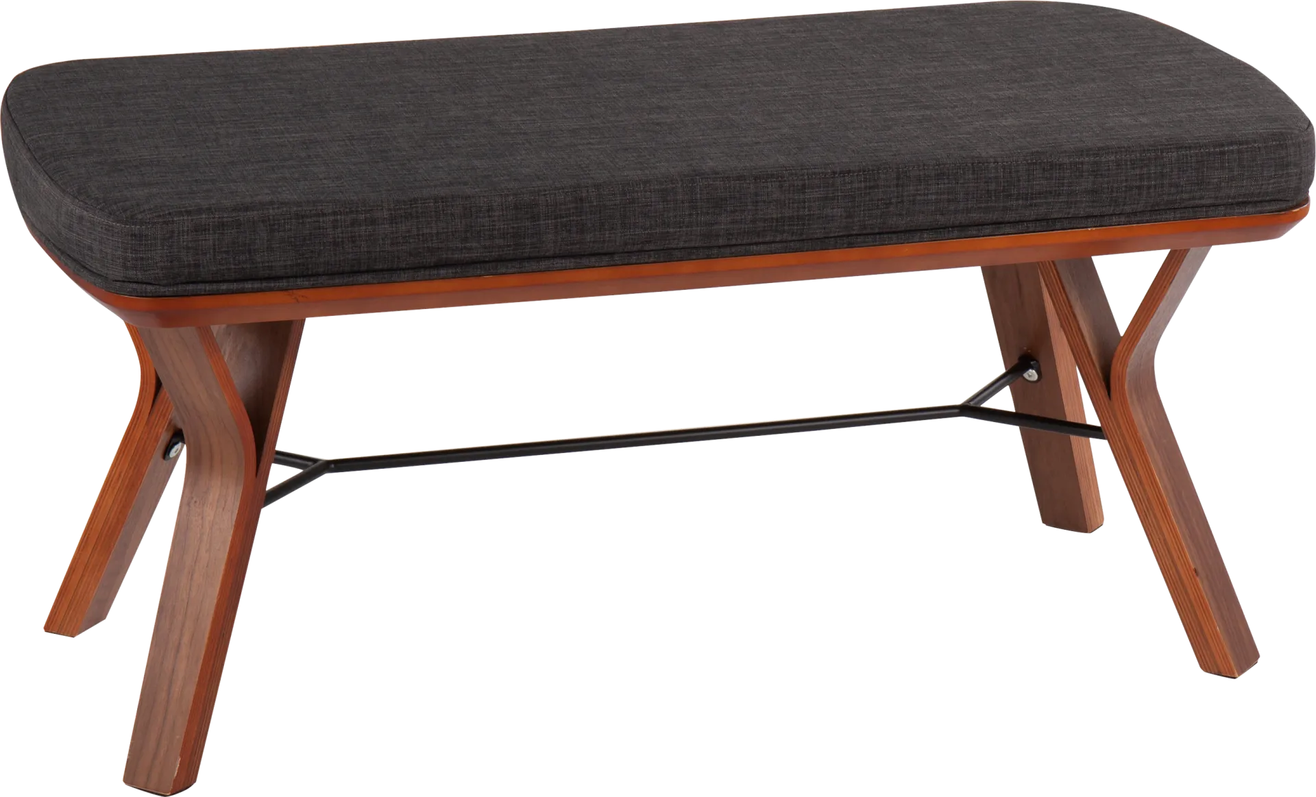 Rushworth II Charcoal Accent Bench - Image 1