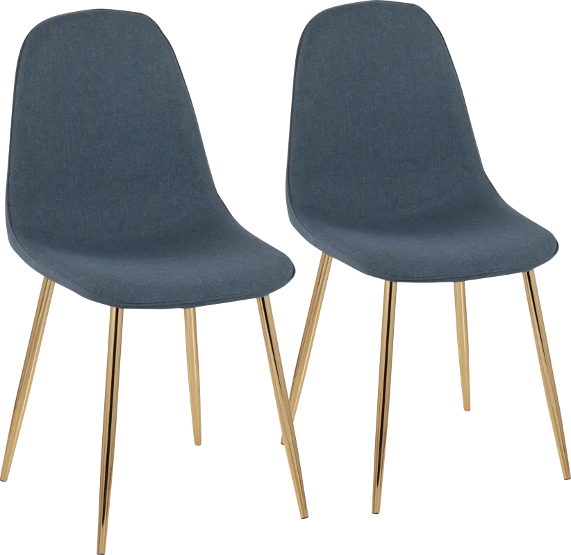 Faye Lane V Blue Side Chair, Set of 2