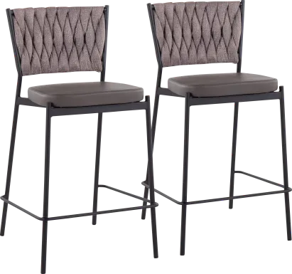 Portola Gem Brown Counter Height Stool, Set of 2