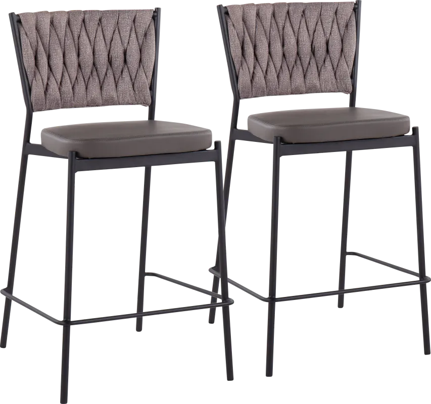 Portola Gem Brown Counter Height Stool, Set of 2
