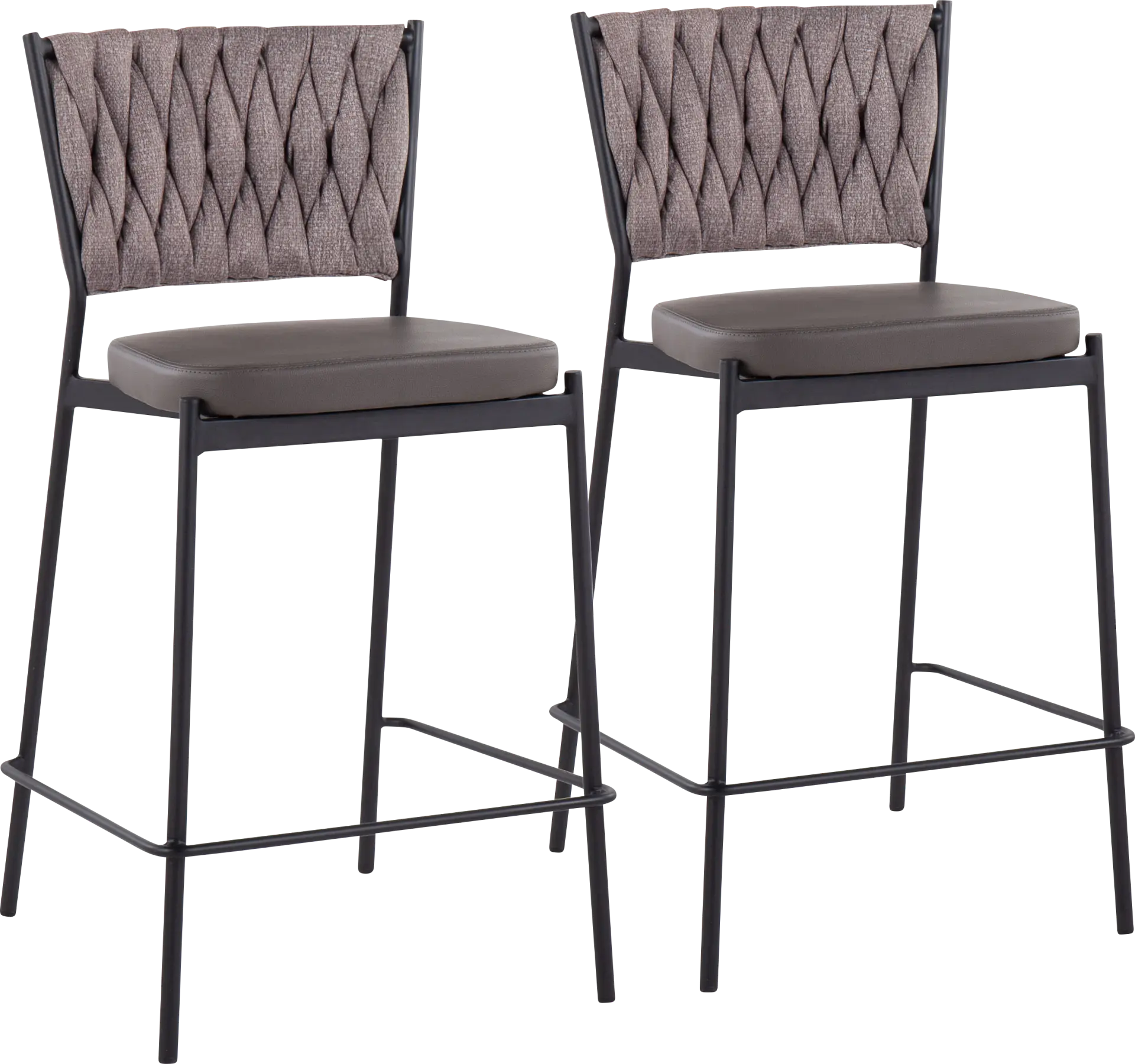 Portola Gem Brown Counter Height Stool, Set of 2