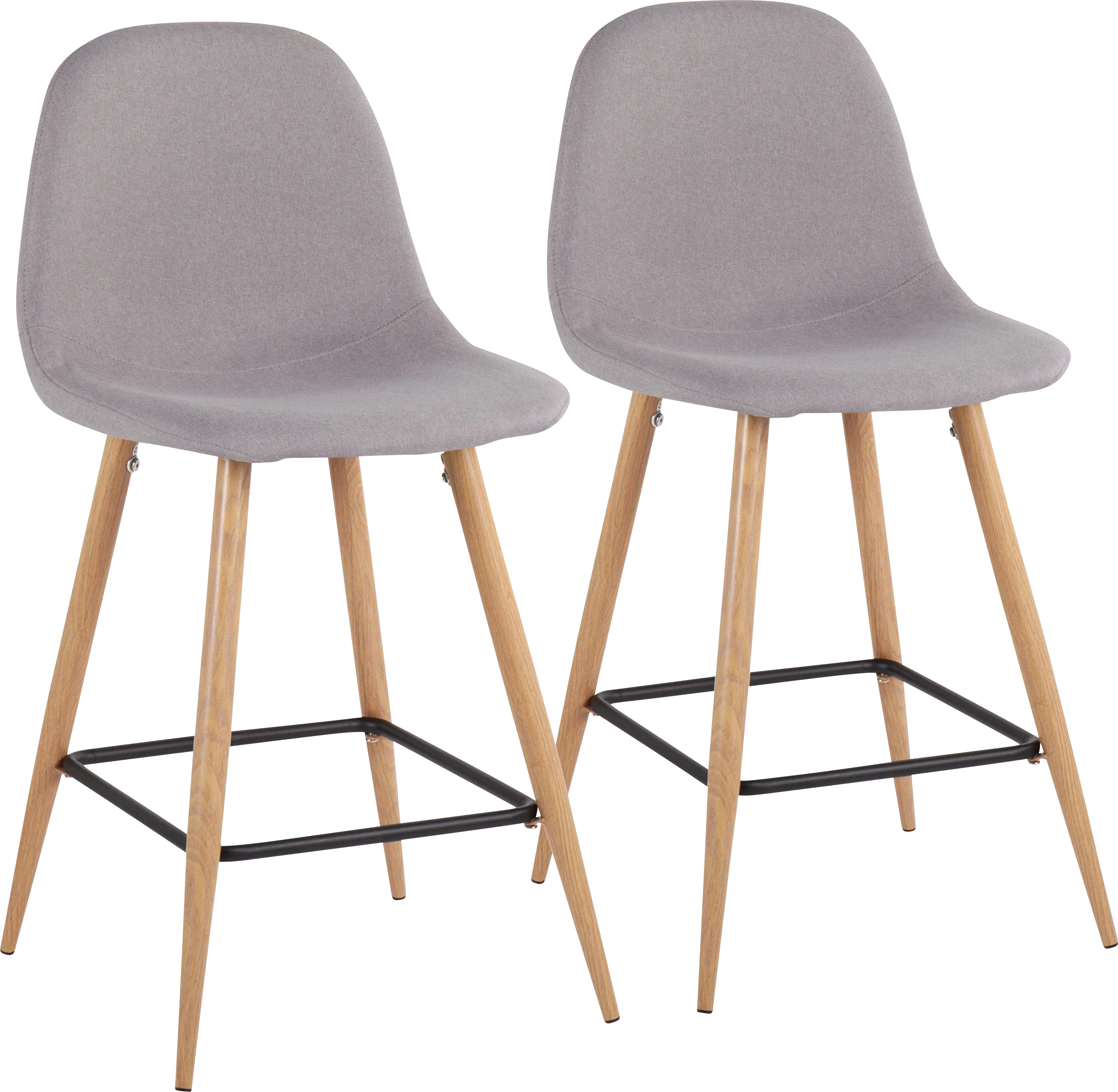 Faye Lane II Light Gray Counter Height Stool, Set of 2 - Thumbnail - Image 1