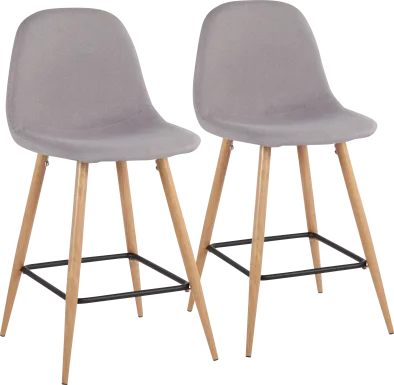 Faye Lane II Light Gray Counter Height Stool, Set of 2