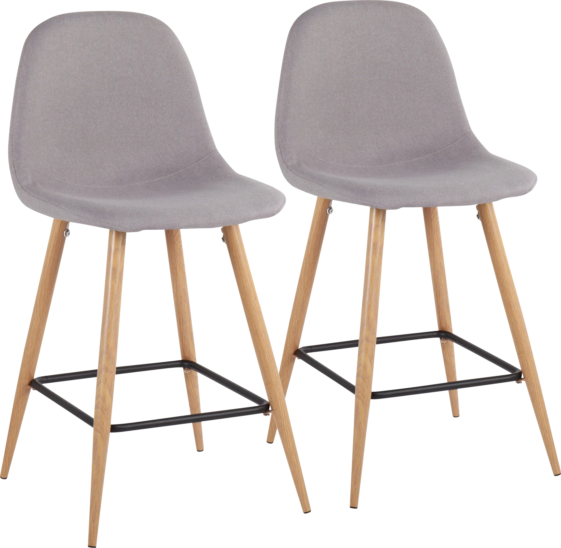 Faye Lane II Light Gray Counter Height Stool, Set of 2 - Image 1