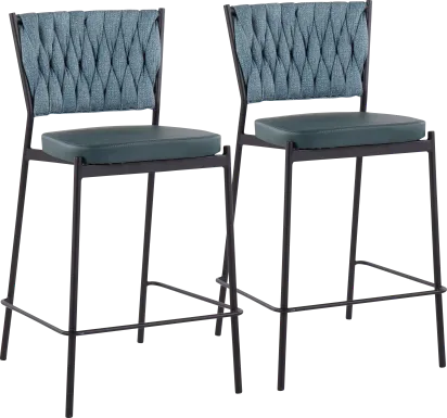 Portola Gem Green Counter Height Stool, Set of 2