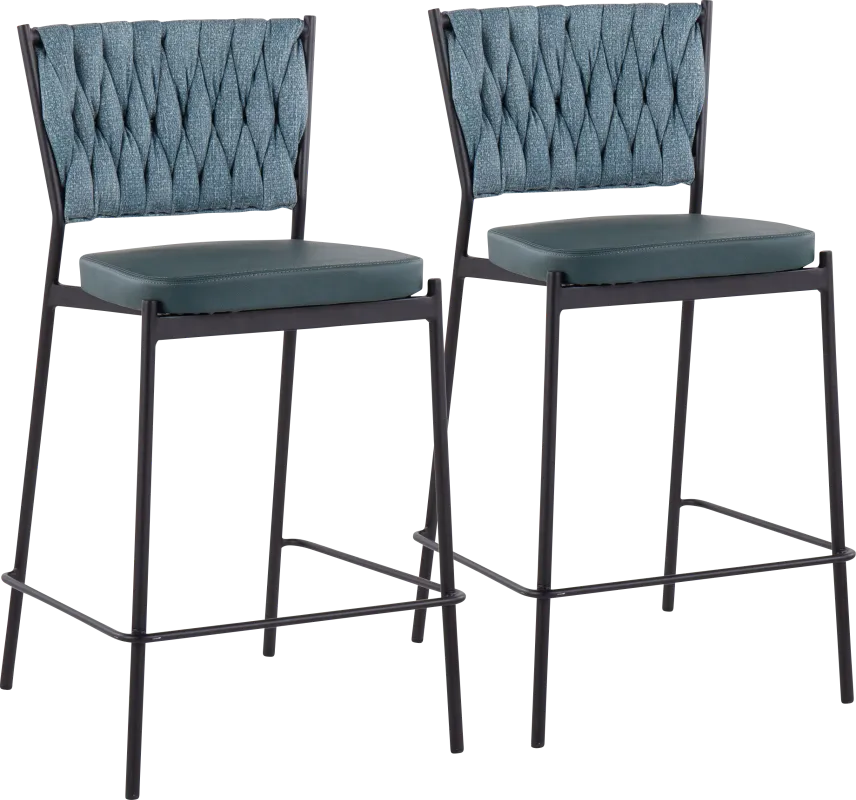Portola Gem Green Counter Height Stool, Set of 2