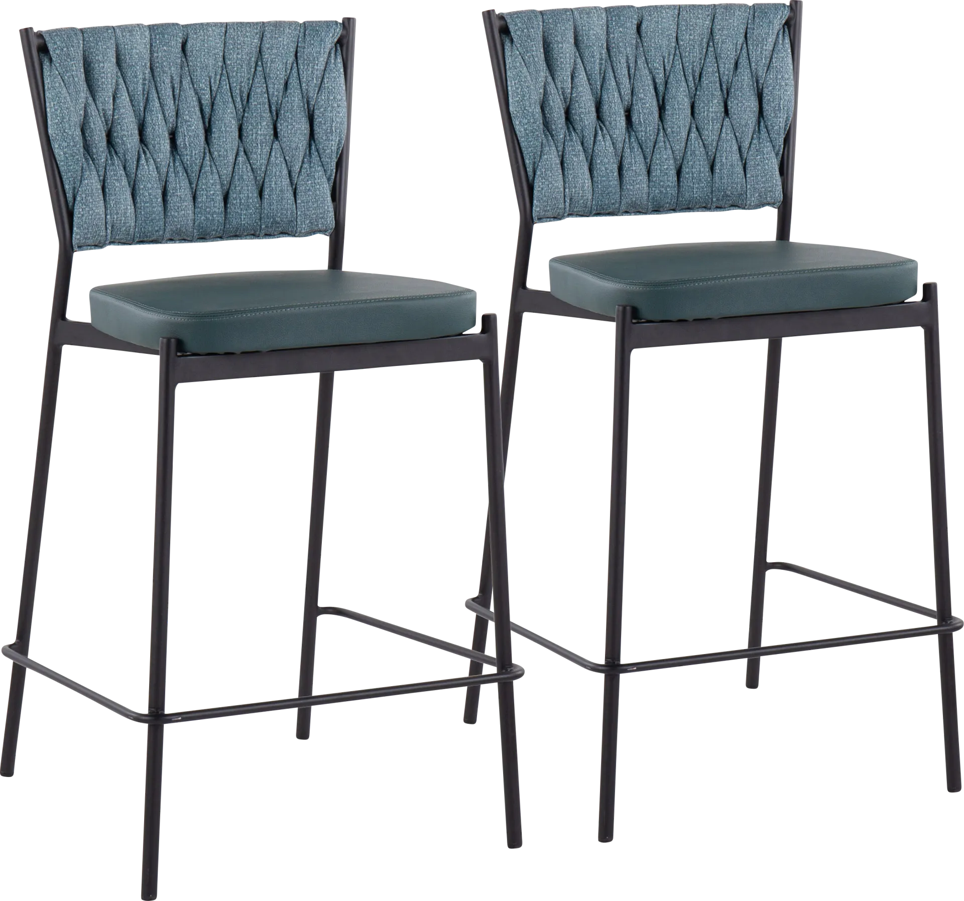 Portola Gem Green Counter Height Stool, Set of 2 - Image 1