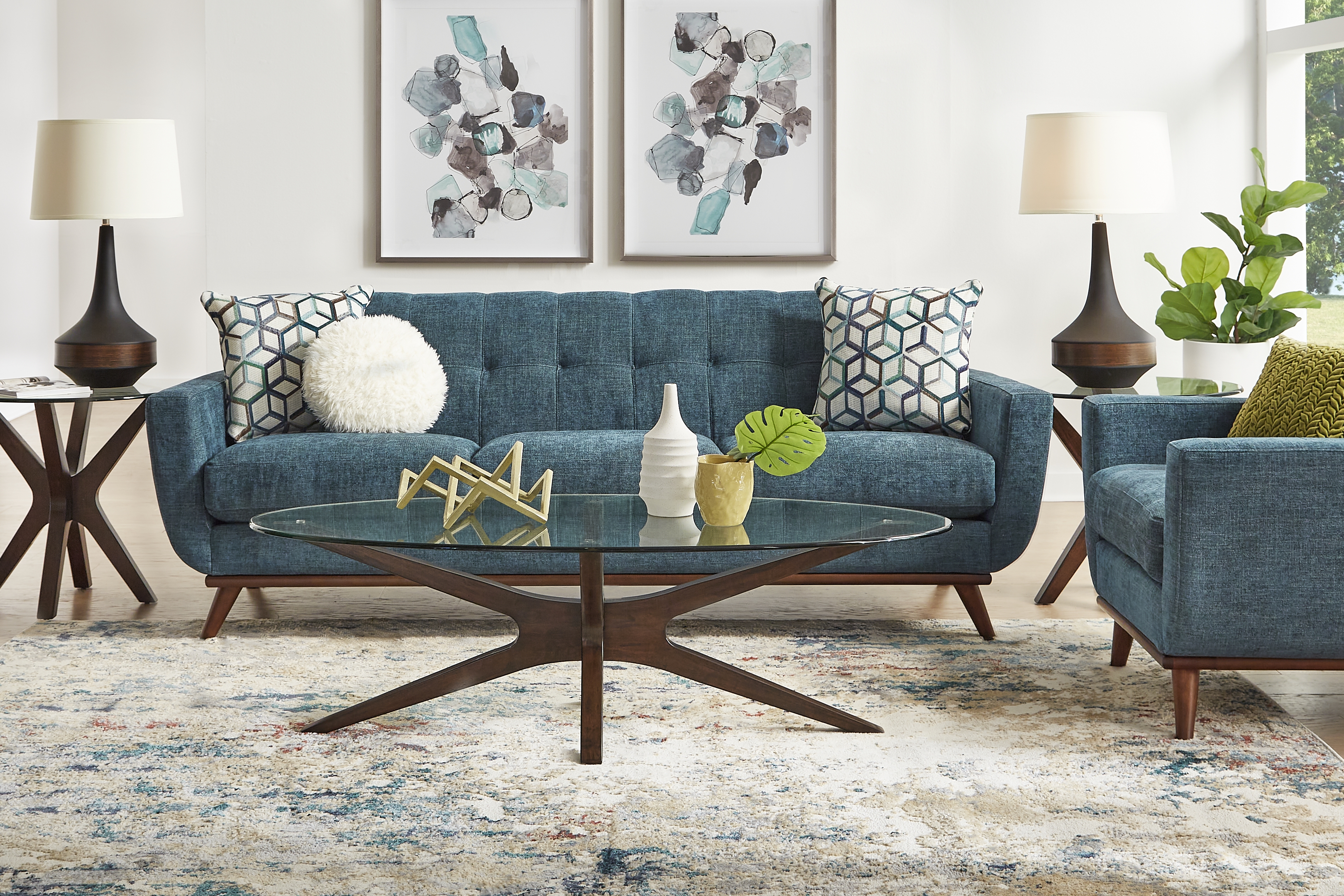 East Side Teal Sofa