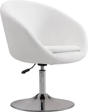 Amparoo White Swivel Accent Chair
