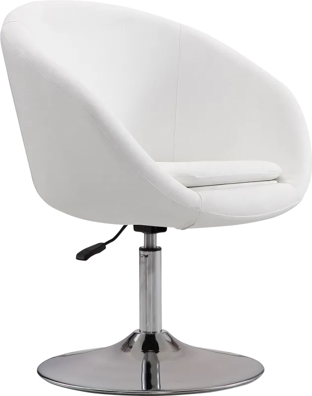 Amparoo White Swivel Accent Chair