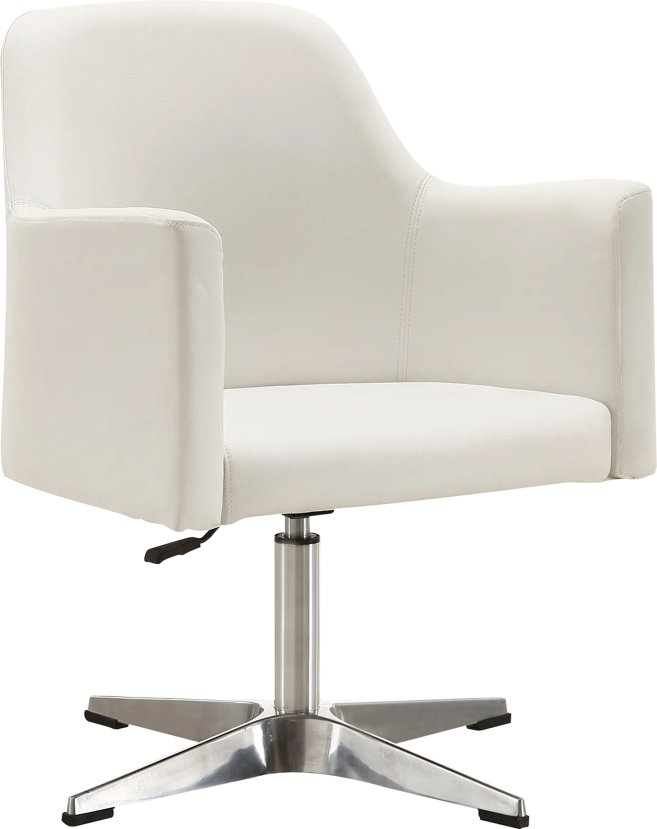 Woolfram White Faux Leather Fabric Swivel Accent Chair | Rooms to Go