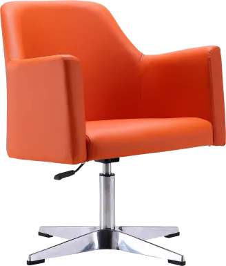 Woolfram Orange Swivel Accent Chair