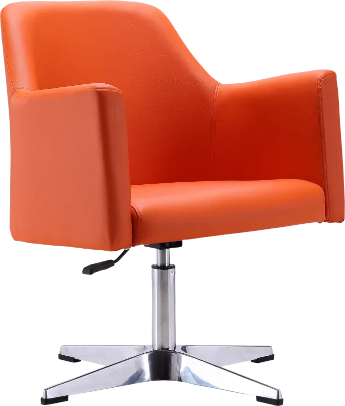 Woolfram Orange Swivel Accent Chair