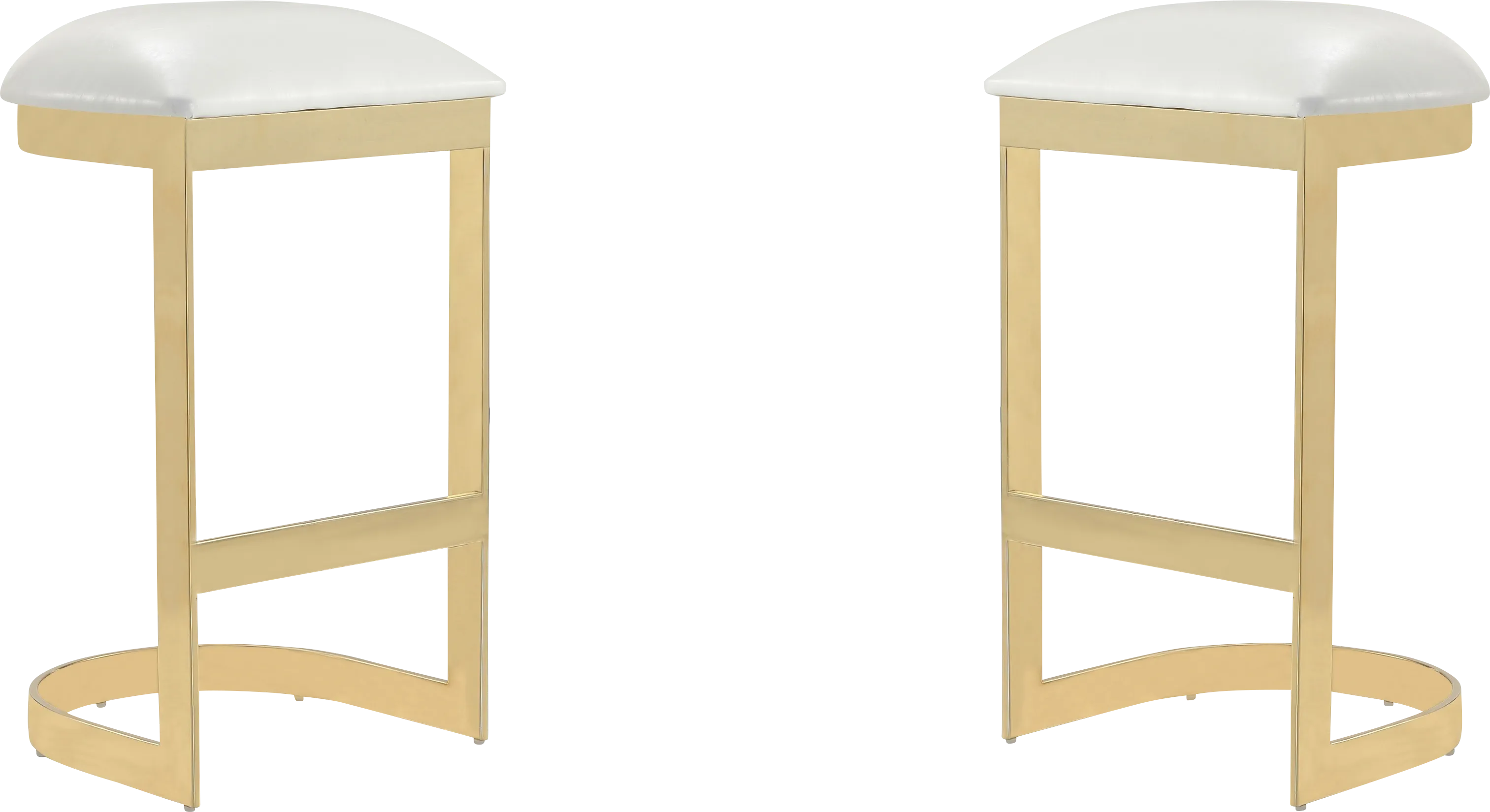 Nunnelee White Barstool, Set of 2 - Thumbnail - Image 1
