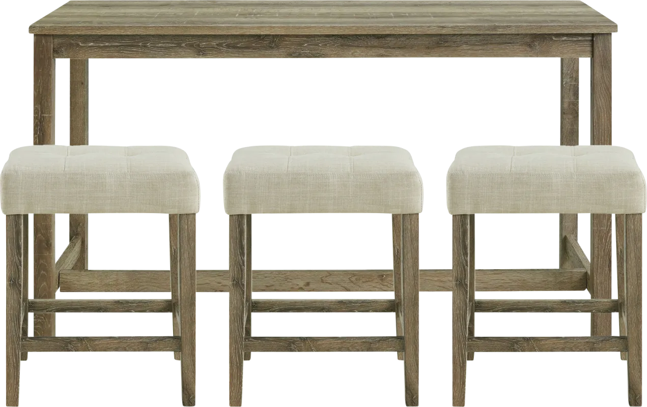 Amepela Oak 4 Pc Bar Height Table Set