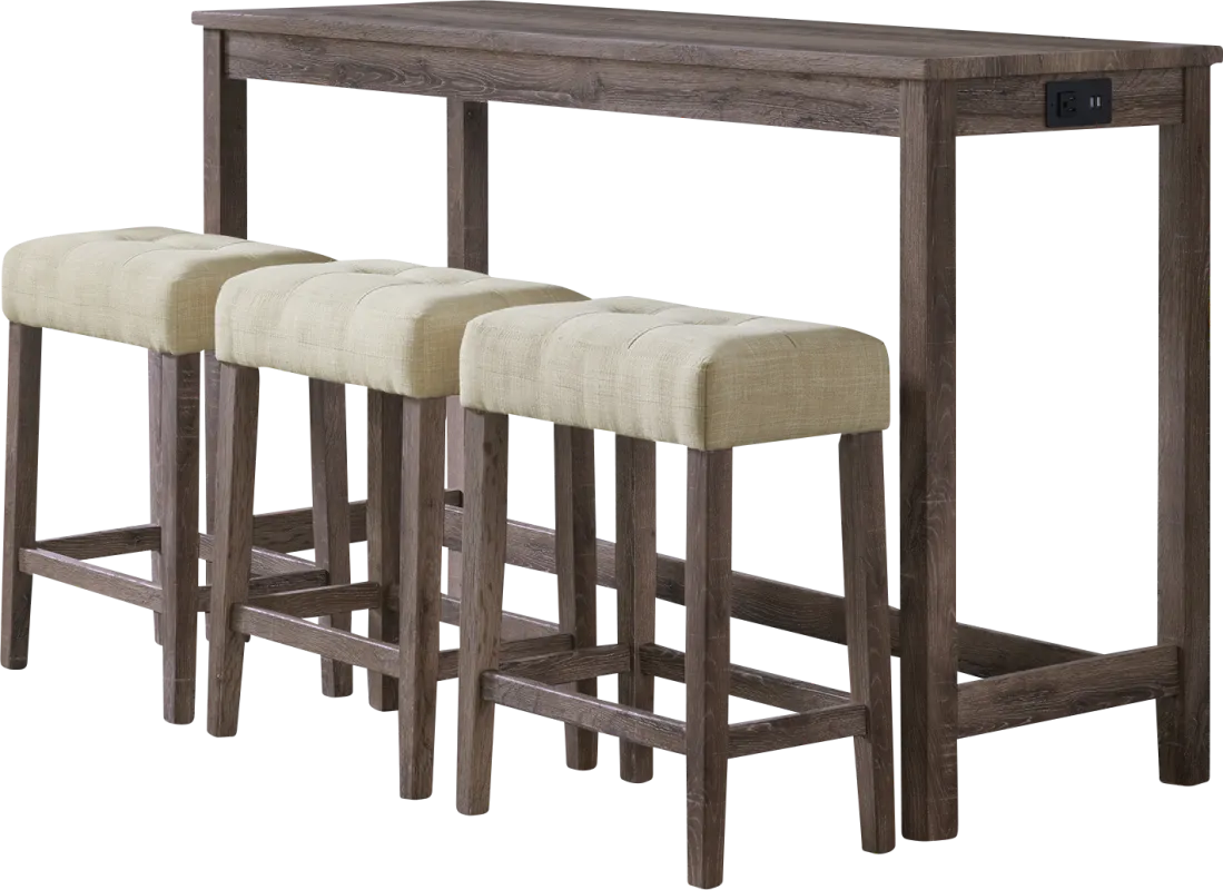 Amepela Gray 4 Pc Bar Height Table Set