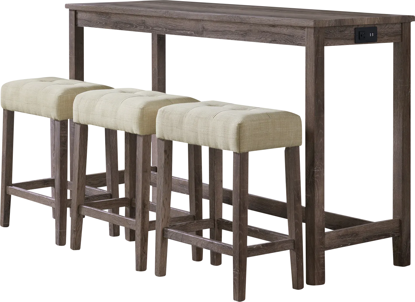 Amepela Gray 4 Pc Bar Height Table Set - Image 1