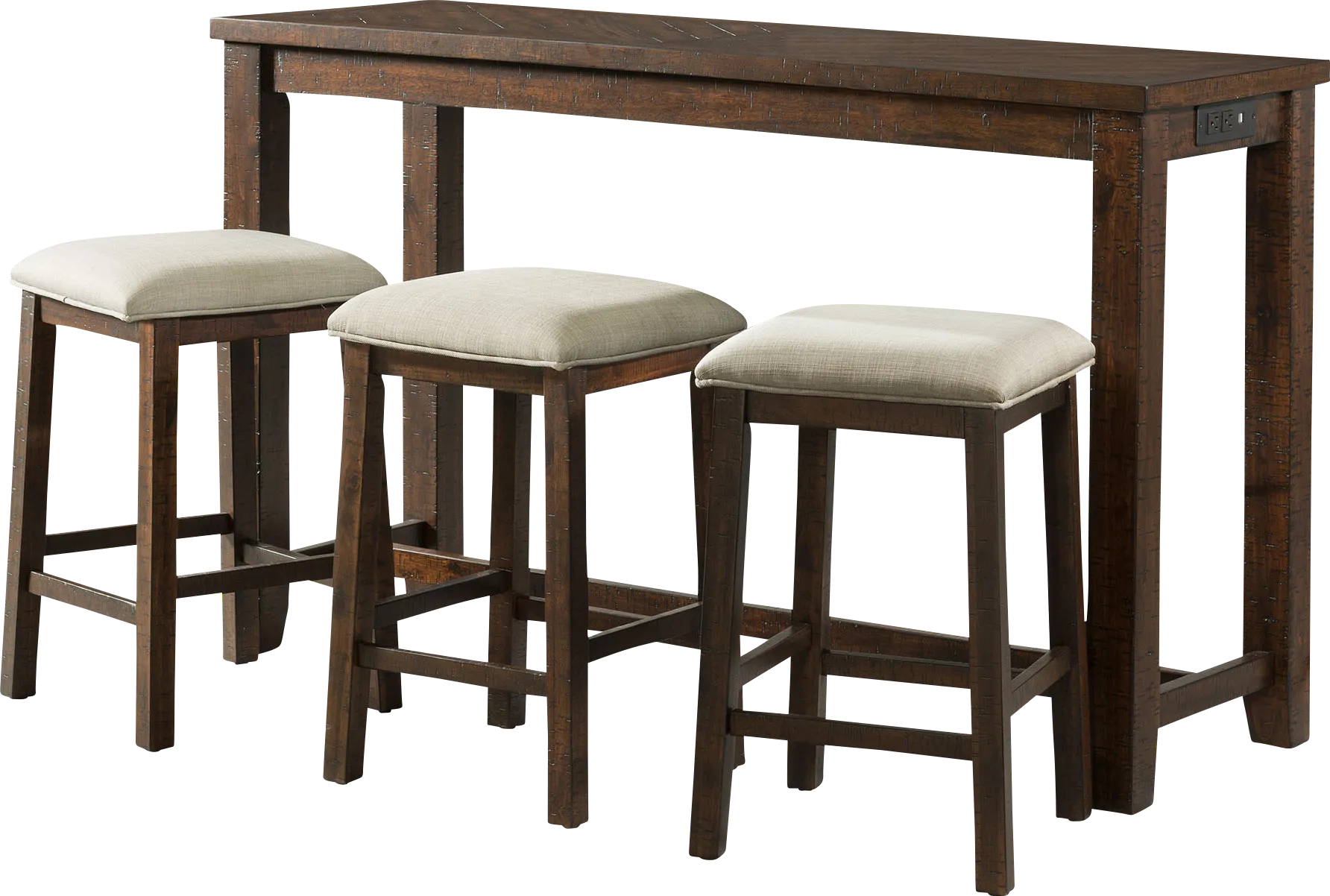 Ekolu Brown 4 Pc Dining Table Set