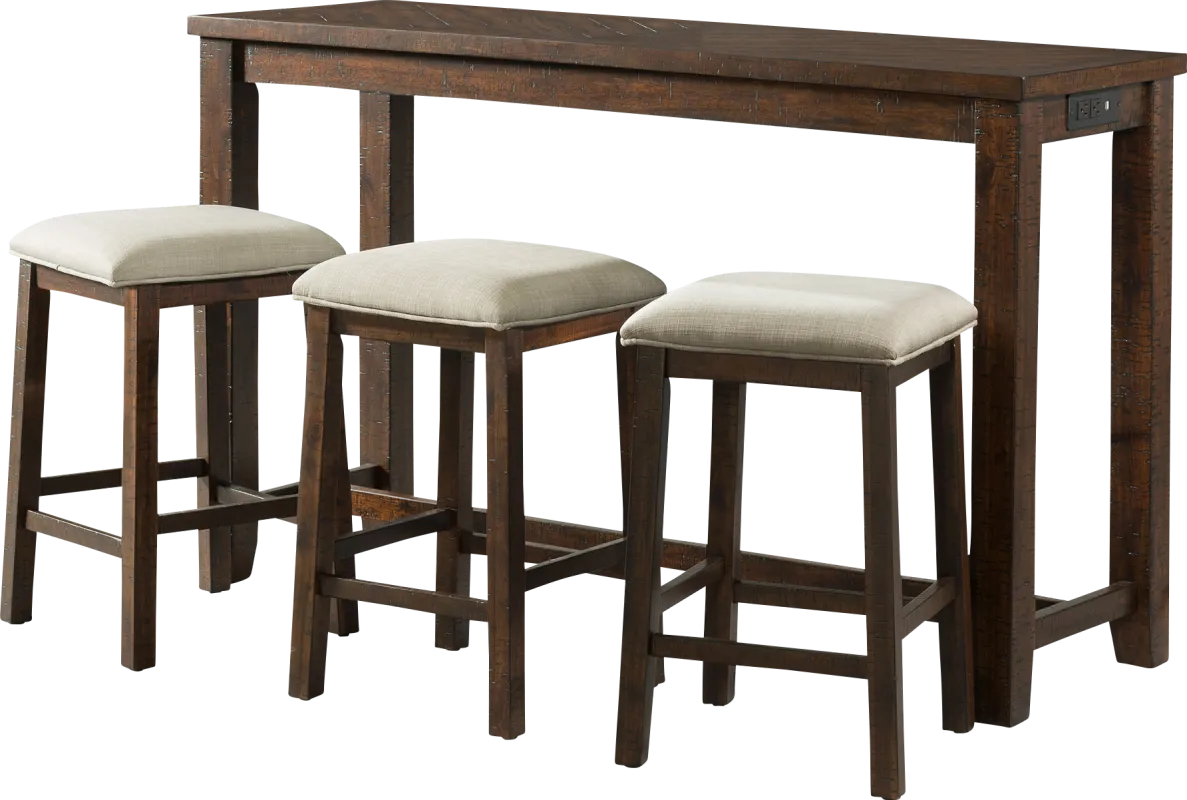 Ekolu Brown 4 Pc Dining Table Set