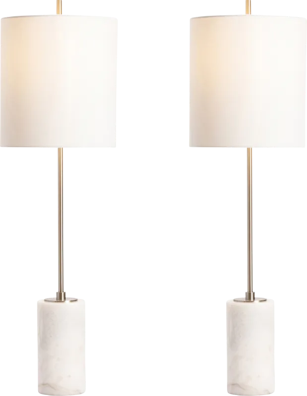 Hare Lane White Table Lamps, Set of 2