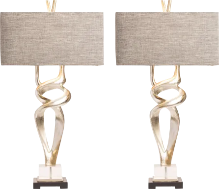 Ignacio Street Silver Table Lamps, Set of 2