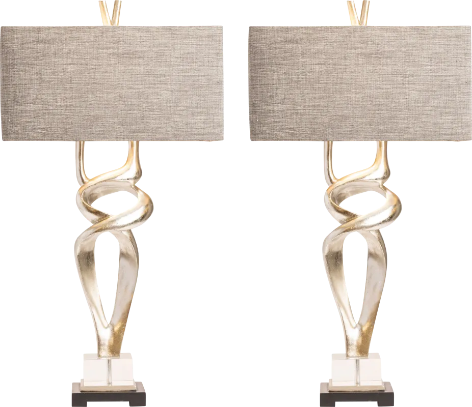 Ignacio Street Silver Table Lamps, Set of 2