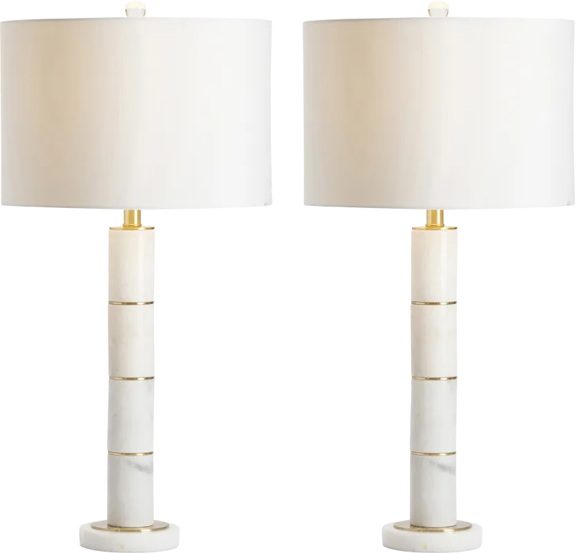 Naylor Gate White Table Lamps, Set of 2