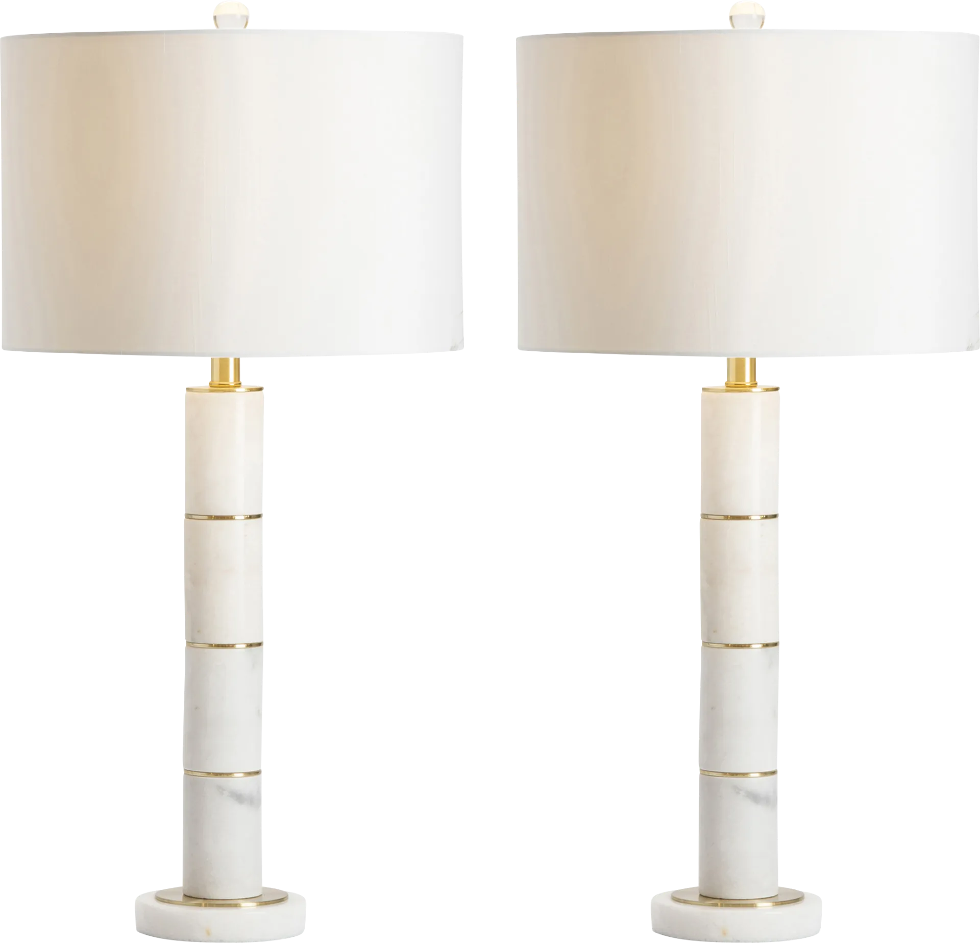 Naylor Gate White Table Lamps, Set of 2 - Image 1