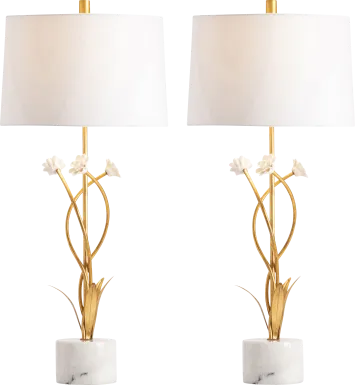 Upland Avenue Gold Table Lamps, Set of 2