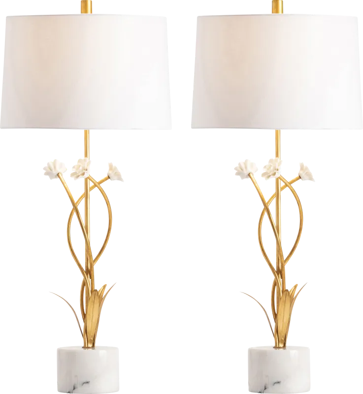 Upland Avenue Gold Table Lamps, Set of 2