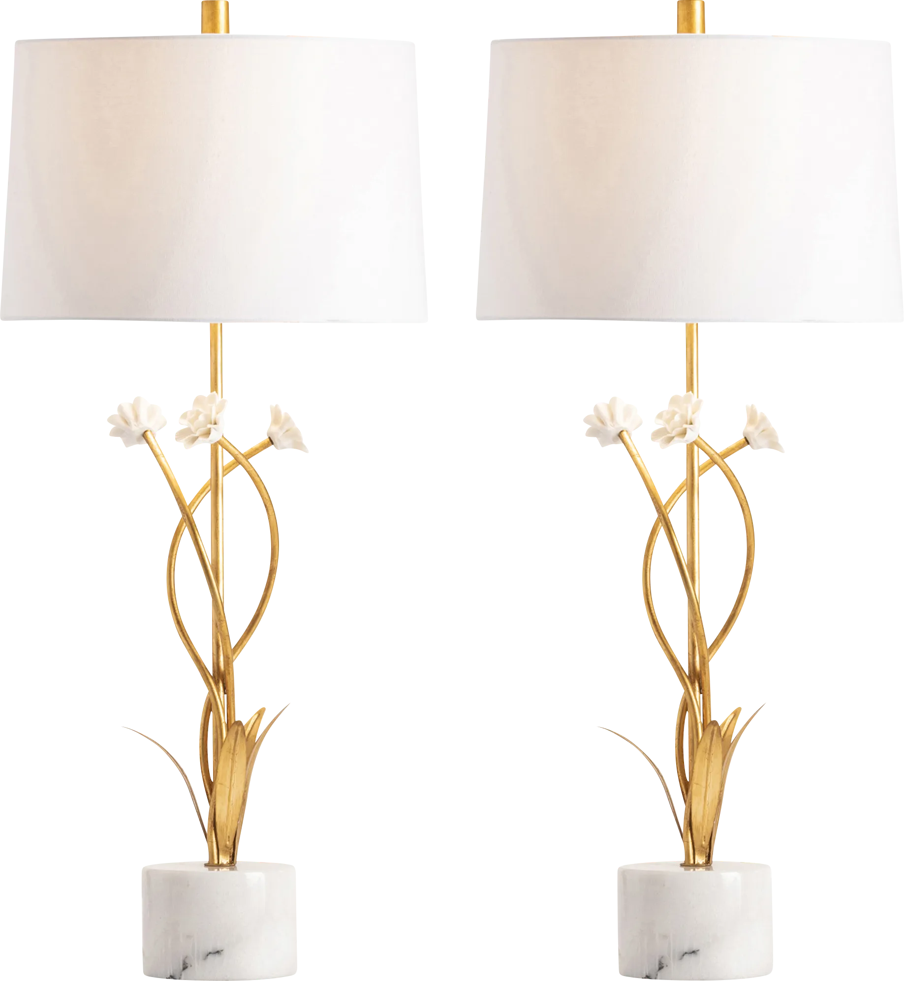 Upland Avenue Gold Table Lamps, Set of 2 - Image 1