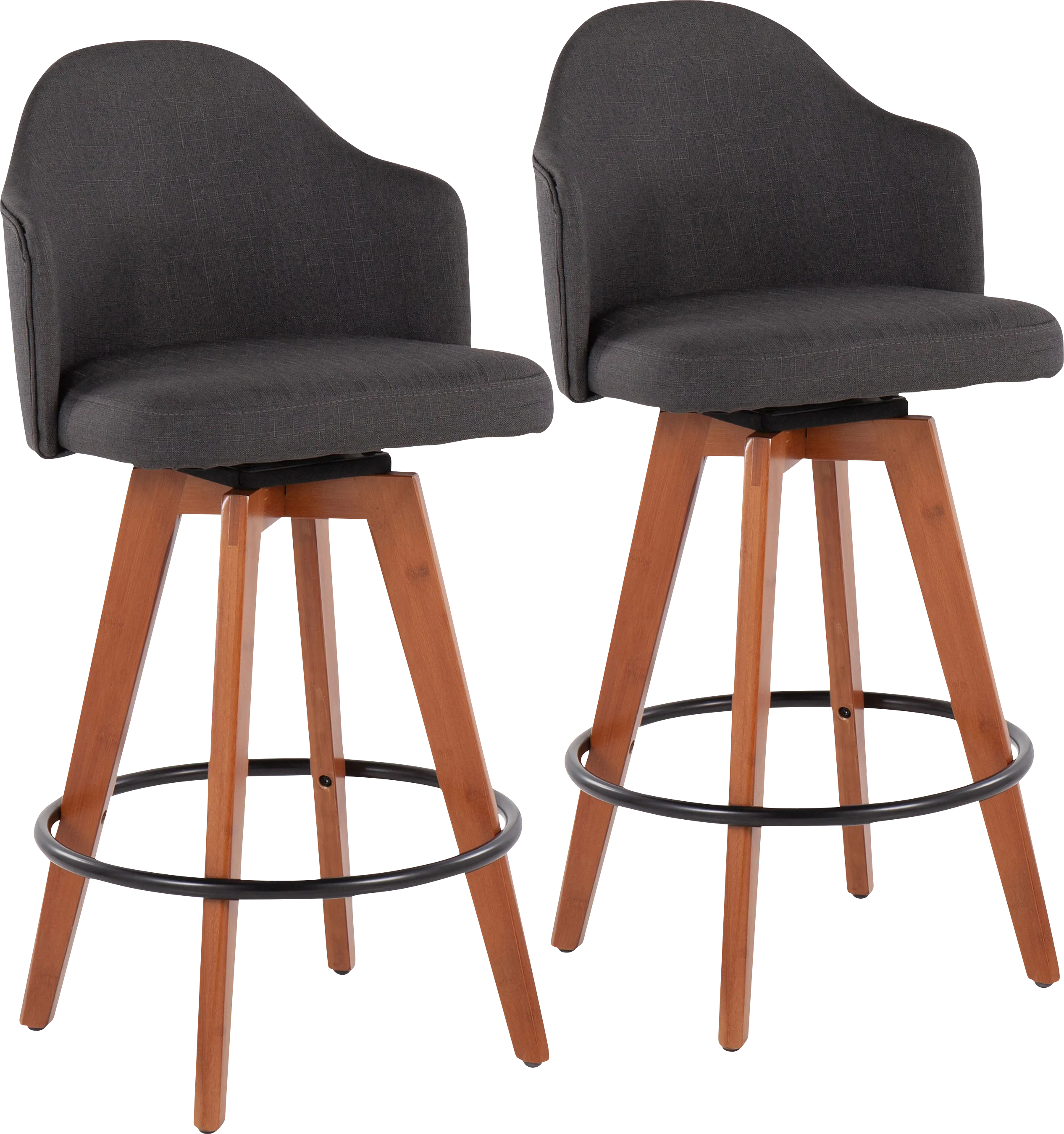 Aleiah Charcoal Counter Height Stool, Set of 2 - Thumbnail - Image 1
