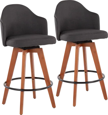 Aleiah Charcoal Counter Height Stool, Set of 2