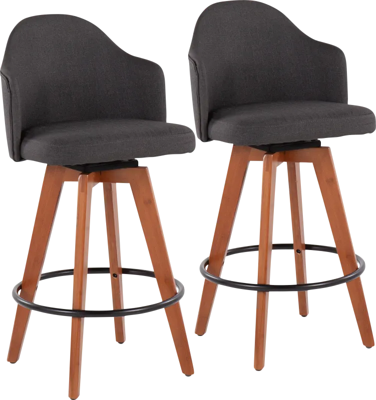 Aleiah Charcoal Counter Height Stool, Set of 2