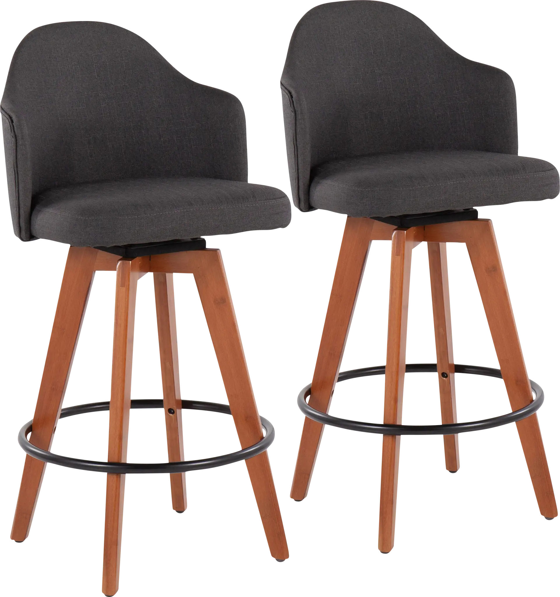 Aleiah Charcoal Counter Height Stool, Set of 2