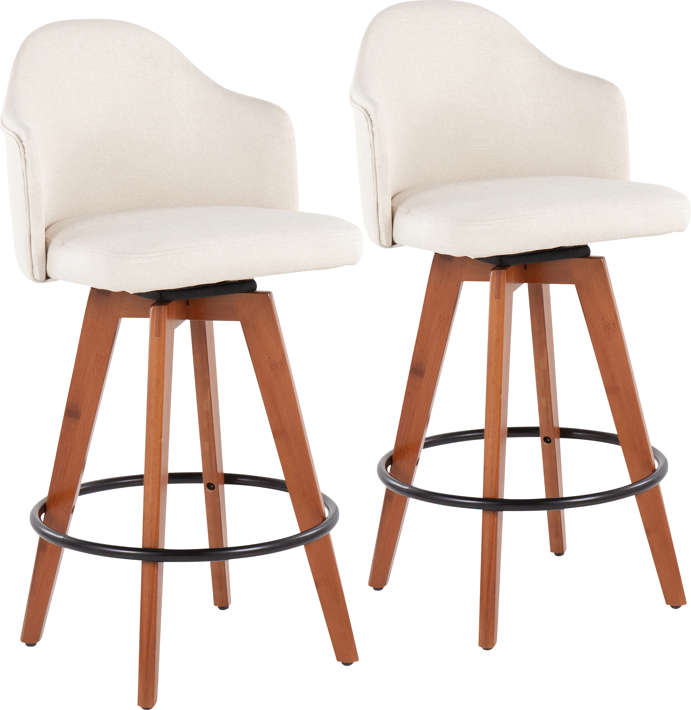 Aleiah Cream Counter Height Stool, Set of 2