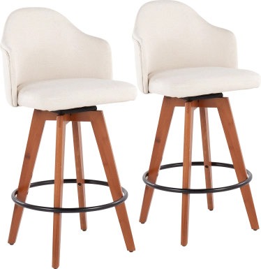 Aleiah Cream Counter Height Stool, Set of 2