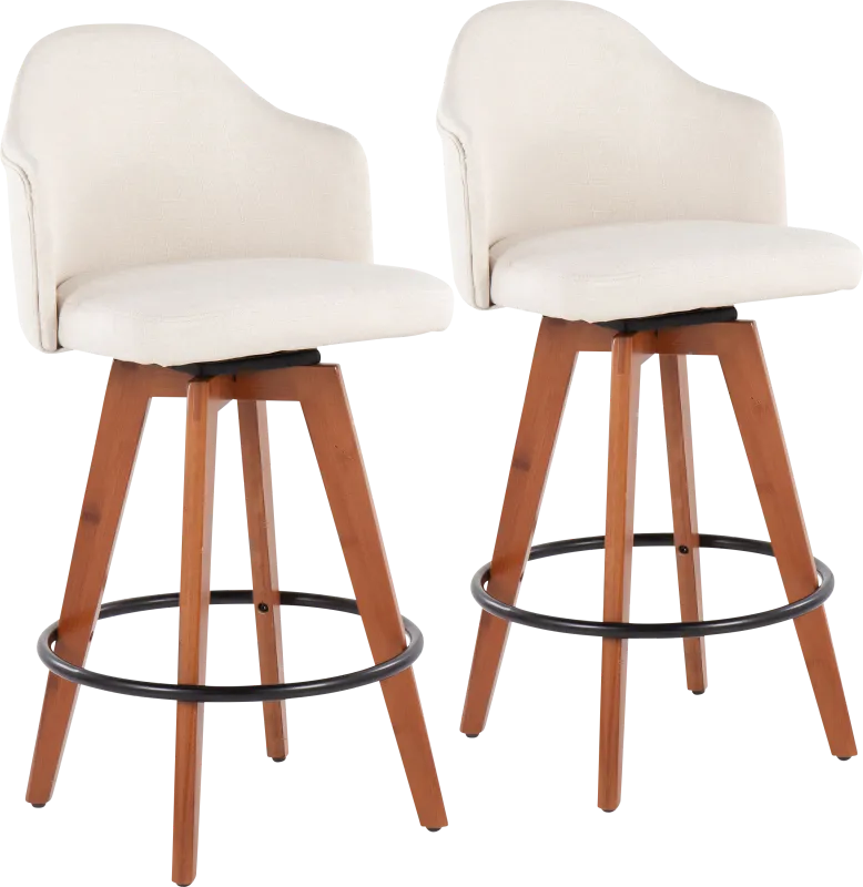Aleiah Cream Counter Height Stool, Set of 2