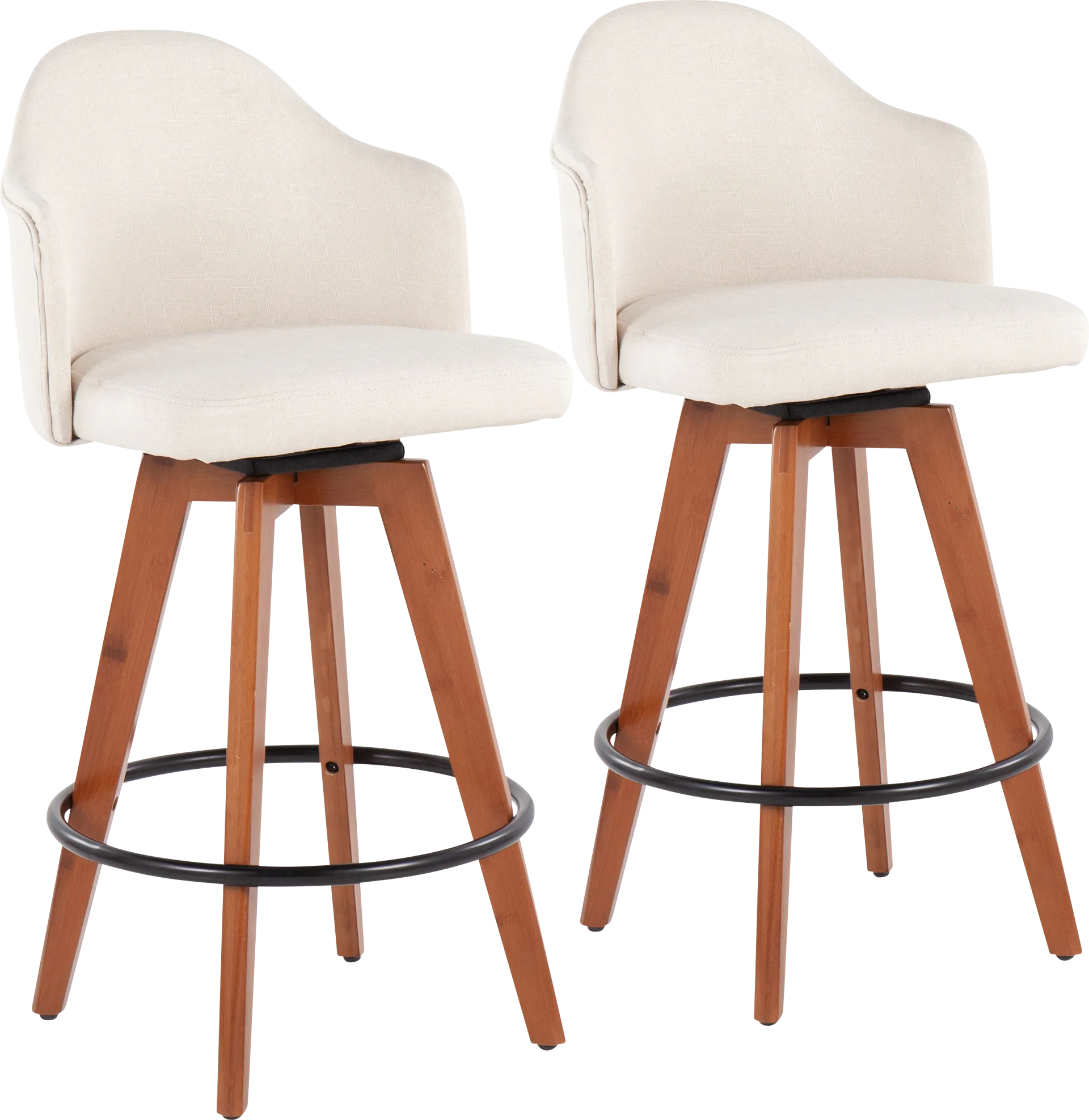 Aleiah Cream Counter Height Stool, Set of 2 - Image 1