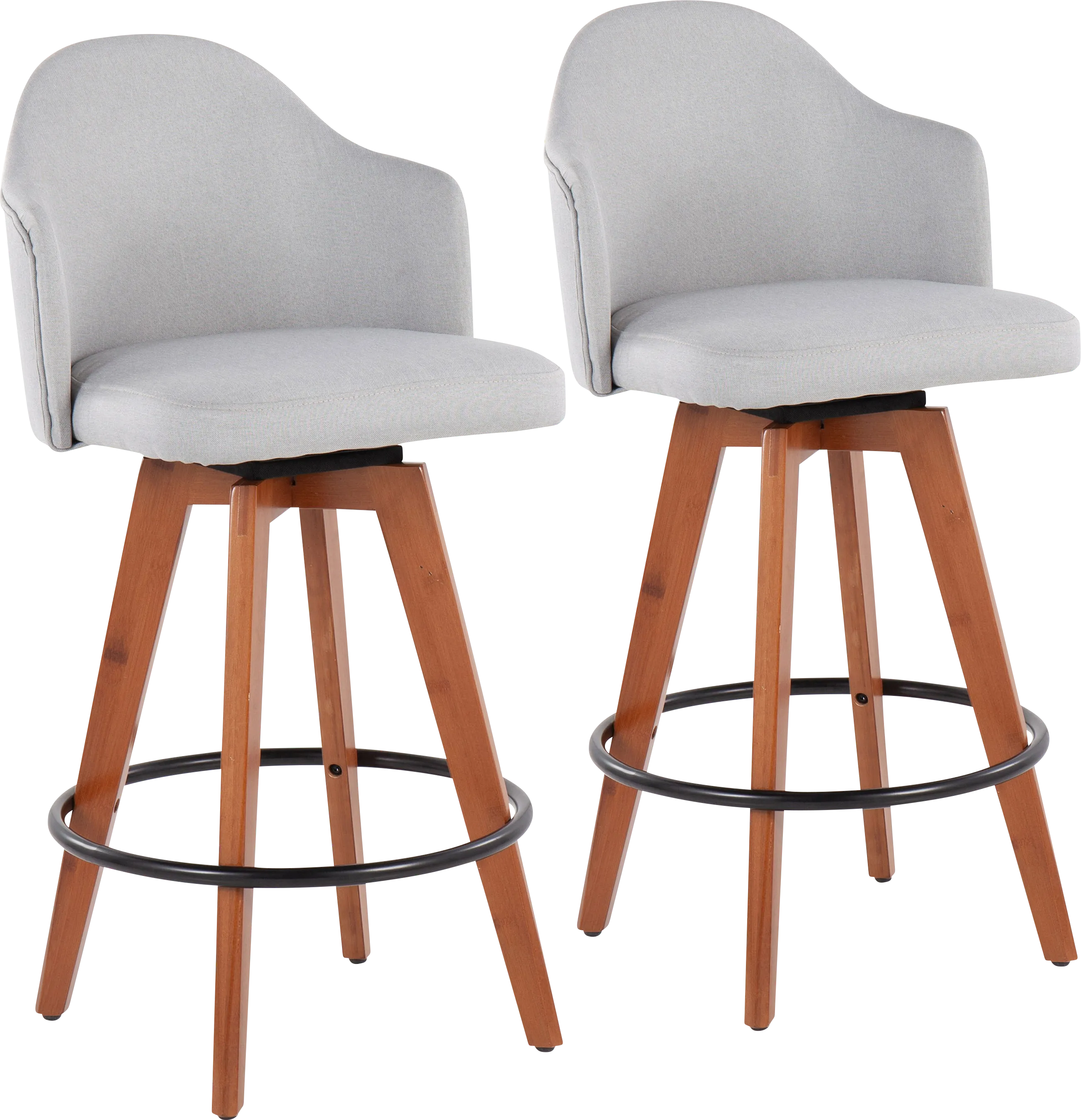 Aleiah Light Gray Counter Height Stool, Set of 2