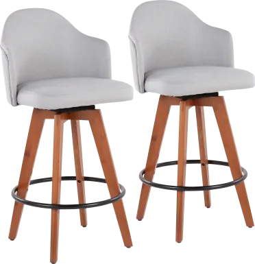 Aleiah Light Gray Counter Height Stool, Set of 2